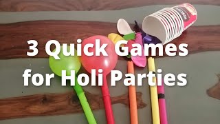 3 Quick Games to play on Holi Festival | One minute Games| Kitty party games