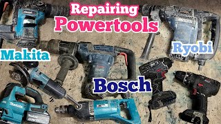 Repairing powertools, Makita, Bosch and Ryobi, both old and new Jigsaws, hammers, drills and grinder