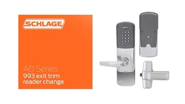 Schlage AD Electronic Locks: Upgrade Credential Reader - 993 Exit Trim
