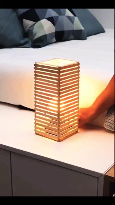 DIY ice cream sticks lamp #shortsfeed #youtubeshorts #homedecor