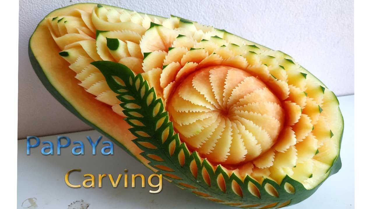 papaya carving | carving fruits | By BÀN TAY ĐEN 