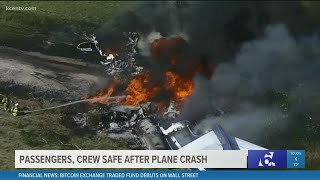 Passengers, crew safe after plane crash near Houston