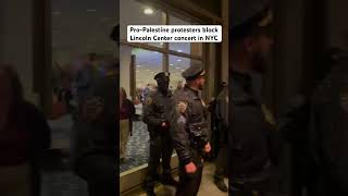 Pro-Palestine protesters have blocked the entrance to Lincoln Center in New York City #palestine