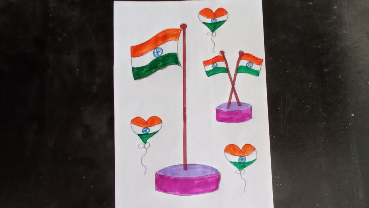 how to draw with Indian flag drawing tutorial step by step| easy India ...