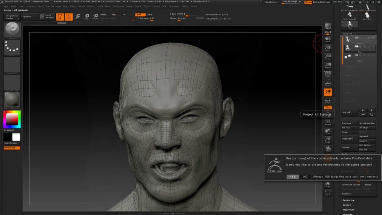 retopologize in zbrush