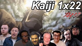 Kaiji Ultimate Survivor 1x22 Reactions | Great Anime Reactors!!! | 【カイジ】【海外の反応】