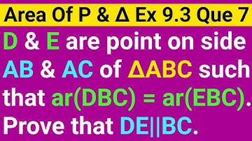 D And E Are Points On Sides AB And AC Respectively Of Triangle ABC Such That