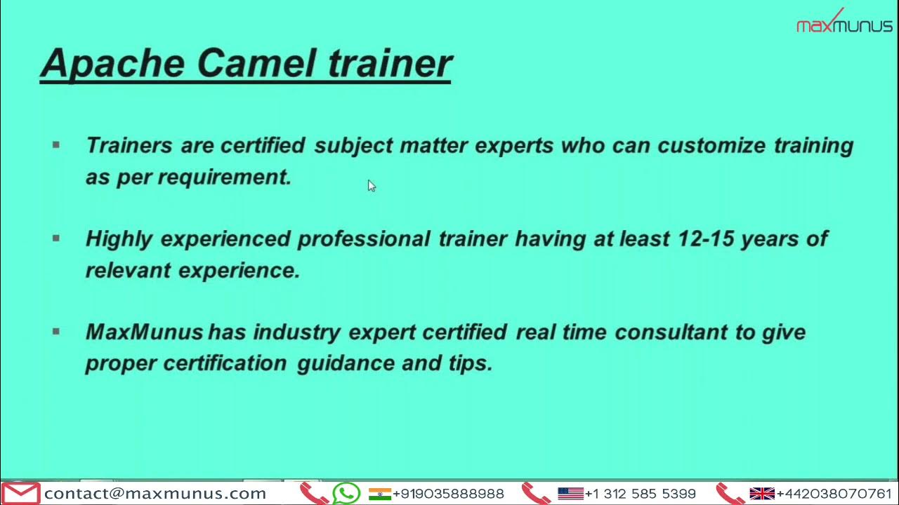 Apache Camel Training Apache Camel Online Training (Certification