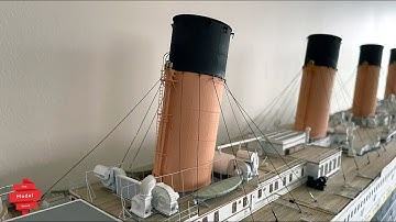 Trumpeter Titanic 1:200: Funnel Rigging