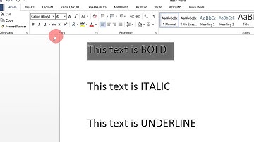 Microsoft Office Word 2013   Absolute Beginner Tutorials   HOME Menu   BOLD, ITALIC, Underline