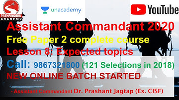 8  Expected topics by Asst. Cmdt. Dr. Prashant Jagtap (9867321800)