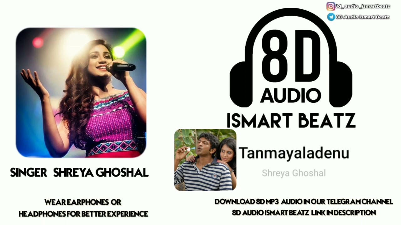 Tanmayaladenu | 8D audio kannada song | Shreya Ghoshal | paramatma | v Hari krishna | ISMARTBEATZ |