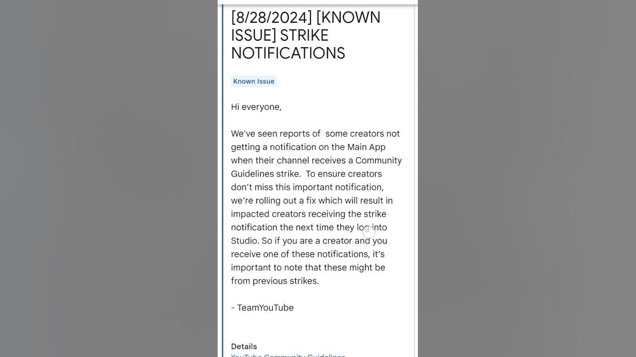 8-28-2024-known-issue-strike-notifications-shortvideo