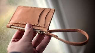 Leather Zip Wallet with Built in Wristlet // Leather Craft TUToRiaL