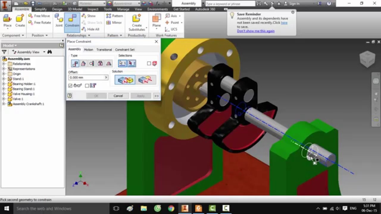 Inventore Assembly Day 04 Lắp ráp trong INVENTOR (Assembly) - YouTube