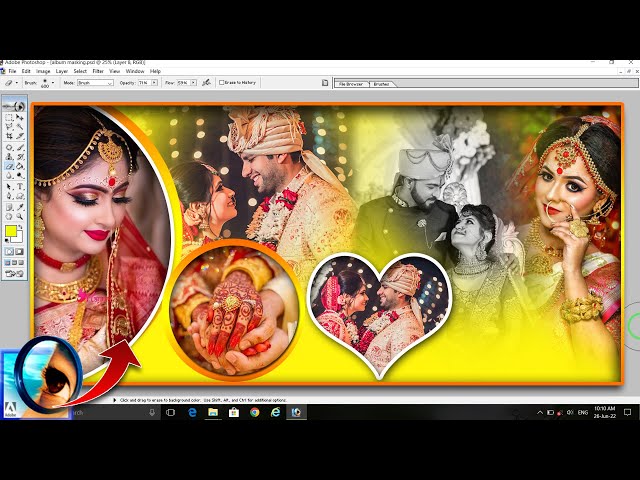 how to create wedding album design in Photoshop hindi tutorial