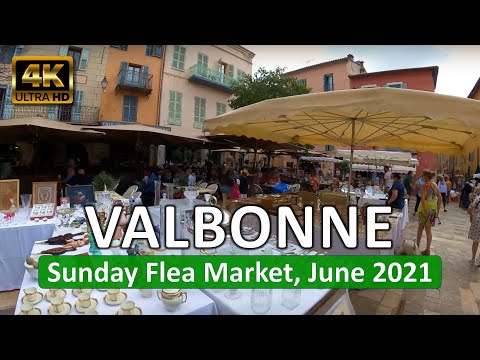 Valbonne, France • Sunday Flea Market • Côte d'Azur • June 6, 2021 • Virtual Tour 4K HDR