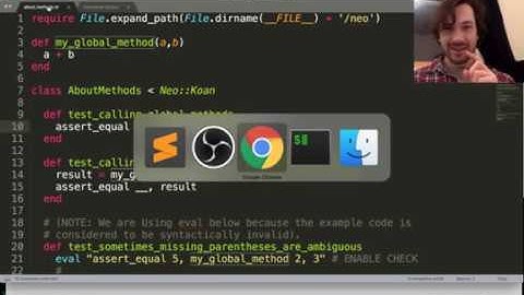 Ruby Koans Stream 5 - methods basics