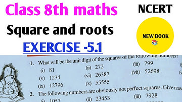 Class 8th maths l Exercise 5.1 l Square and root l Chapter 5 l Solution l NCERT l Carb academy