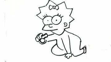 How to draw Maggie Simpson- from the Simpsons- in easy steps for children. beginners