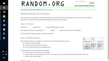 Random integers using RANDOM.ORG