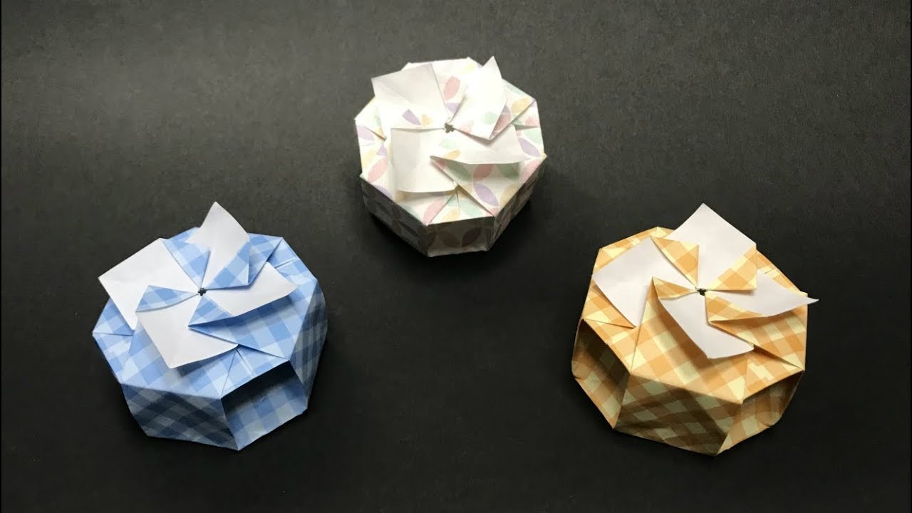 字幕解説あり ふたが可愛い八角形の箱の折り方 作り方 Youtube