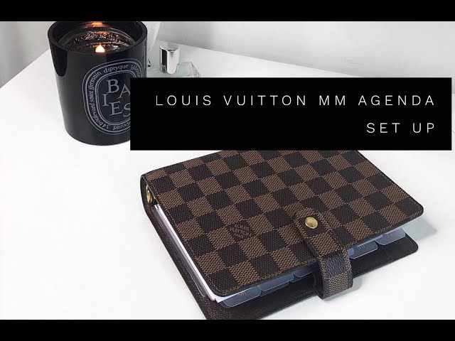 Authentic Louis Vuitton Damier Ebene Size MM Medium Ring Agenda