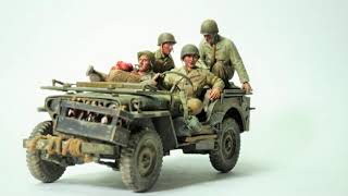 Jeep Willys with crew  - 1:35 scale -  Tamiya and Bronco Models, building process