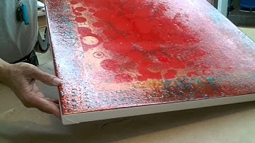 Basic Picture Framing: How To Frame A Roll Canvas - "Red Abstract" - Part 1