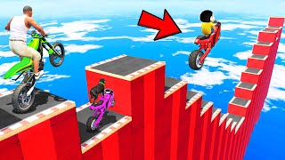 SHINCHAN AND FRANKLIN TRIED THE IMPOSSIBLE ROAD STAIR UPWARDS DOWNWARDS PARKOUR CHALLENGE GTA 5