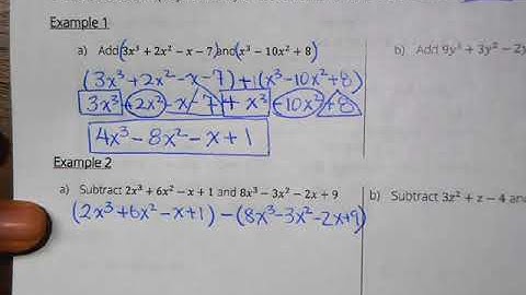 1819 Algebra II Lesson 5 2 1 Add and Subtract Polynomials