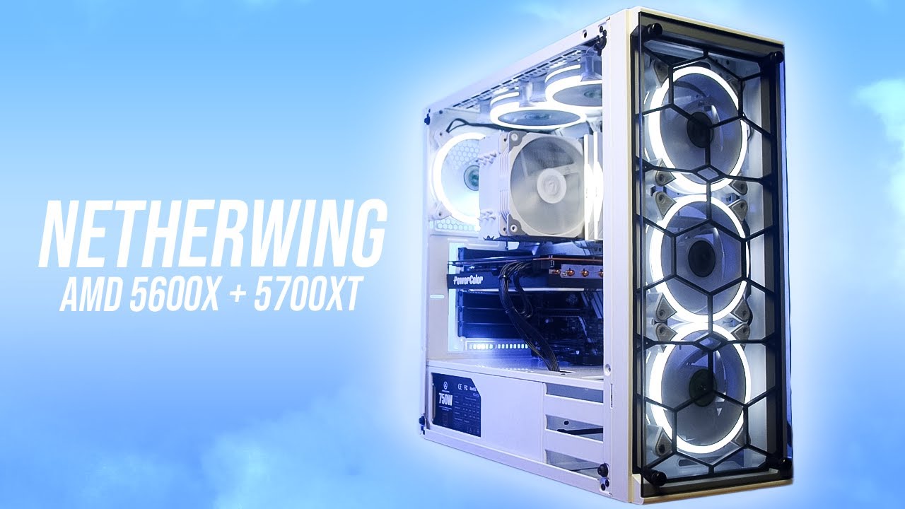 All WHITE PC Build: NETHERWING Ryzen 5600X + RX 5700XT - YouTube