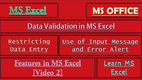 Applying Data Validation in MS Excel || Class VII || Hindi