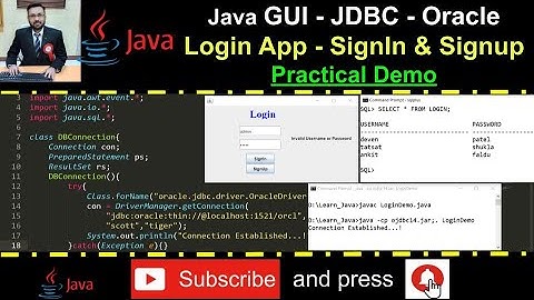 Java GUI-JDBC Login and Signup - Store and match username password in Oracle DB