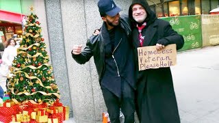 SURPRISING the Homeless with Gifts for Christmas Experiment (Social Experiment)