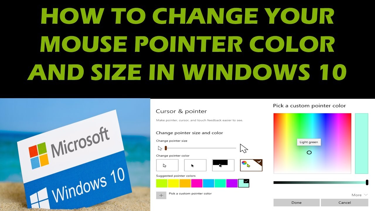 How to change the colour of the mouse pointer in Windows 10
