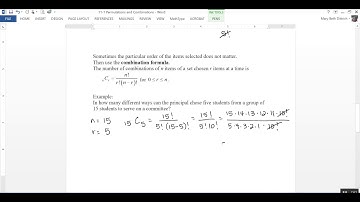 11-1 Permutations and Combinations