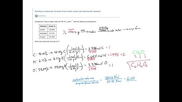 ALEKS - Finding a molecular formula from molar mass and elemental analysis (Example 2)