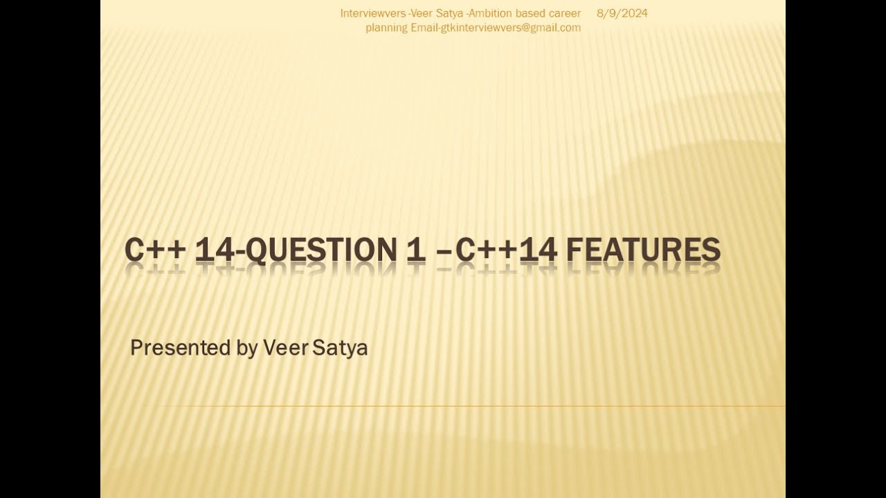 C++14 feature list - YouTube