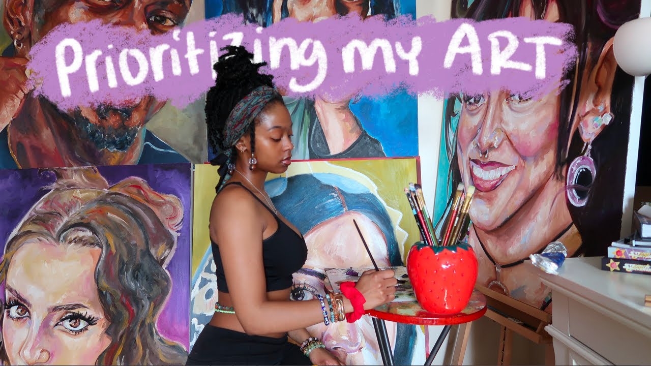 relaxing art vlog ♡ prioritizing my art & lots of portrait painting ...