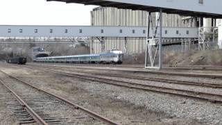 VIA#15 6416 6442 & 14 cars leaving Halifax 29 April 2015