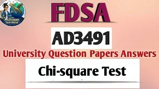 Chi-Square Test sum in FDSA tamil||AD3491||Anna university reg-2021.
