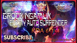 Grock Ngamuk - Enemy Auto Surrender || Mobile Legends Gameplay