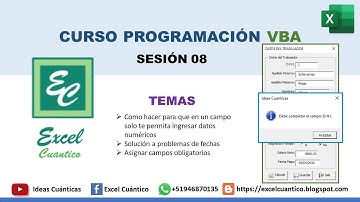Curso Programación VBA Excel - Sesión 08 - Base de Datos con Formulario "Parte 04"