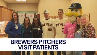 Brewers visit Aurora West Allis breast cancer patients | FOX6 News Milwaukee