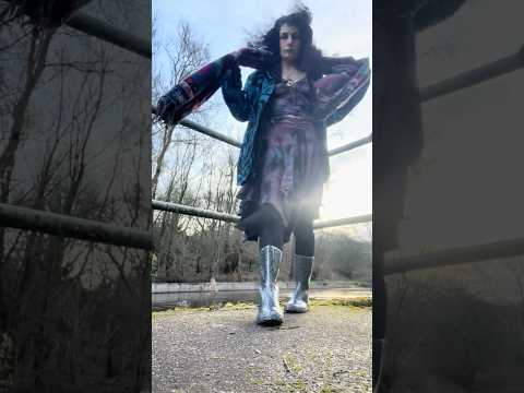 Outfit of the day RipNDip ski coat, tie dye skirt top set, glitter wellies