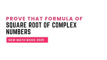 Formula of Square root of Complex number | New First Year Math Book 2025 | Example Solved