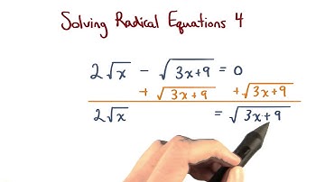 Solve Radical Equations 4 - Visualizing Algebra