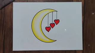 How to draw moon / moon drawing / easy drawing moon