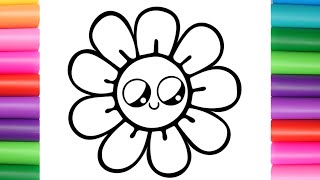 HOW TO DRAW A CUTE FLOWER ❤
